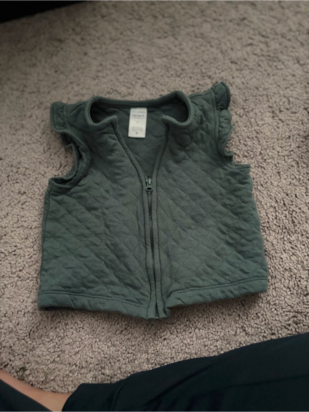 Carter's Dark Green Quilted Infant Vest with Zipper